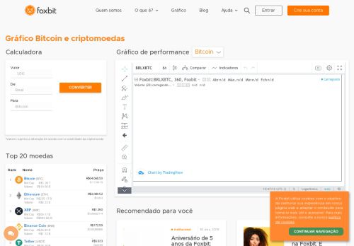 
                            7. Gráfico Bitcoin e criptomoedas - Foxbit