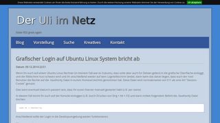 
                            2. Grafischer Login auf Ubuntu Linux System bricht ab - Der Uli im Netz
