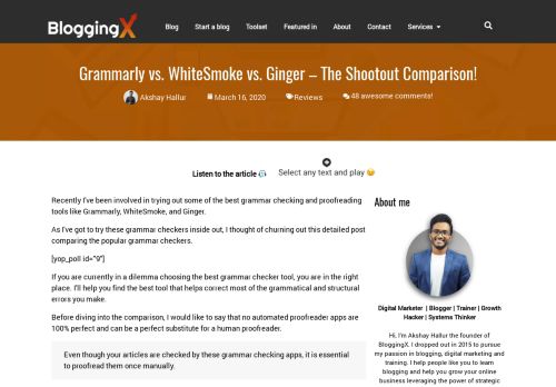 
                            11. Grammarly vs. WhiteSmoke vs. Ginger – The Shootout Comparison ...