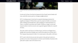 
                            11. Grand Canal plan may ruin historic park, residents fear | Ireland | The ...