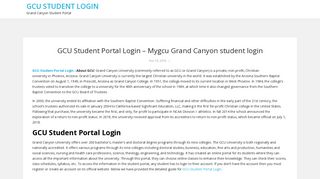 
                            7. Grand Canyon Student Portal: GCU Student Login