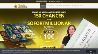 
                            1. Grand Mondial Casino | 150 Chancen zum Sofortmillionär zu werden!