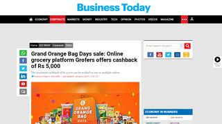 
                            7. Grand Orange Bag Days sale: Online grocery platform Grofers offers ...