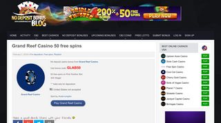 
                            6. Grand Reef Casino 50 free spins - 07.02.2018 - No deposit bonuses