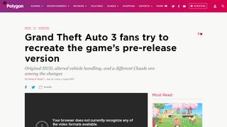
                            13. Grand Theft Auto 3 mod seeks to recreate the game's unreleased ...