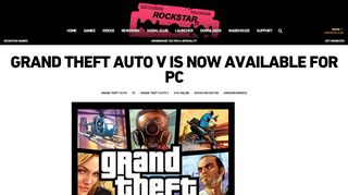 
                            3. Grand Theft Auto V Is Now Available for PC - Rockstar Games