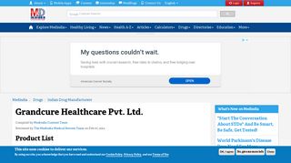 
                            6. Grandcure Healthcare Pvt. Ltd. Product Information | Medindia