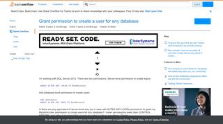 
                            12. Grant permission to create a user for any database - Stack Overflow