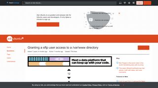 
                            11. Granting a sftp user access to a /var/www directory - Ask Ubuntu