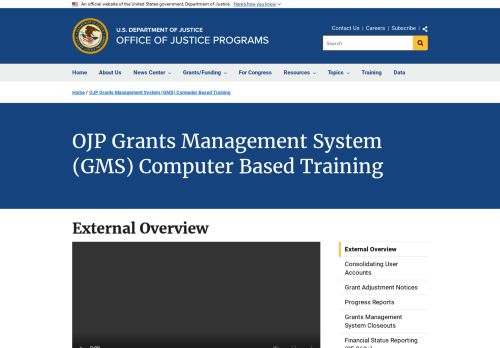 
                            13. Grants Management Training Home - Office of Justice Programs