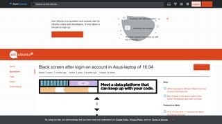 
                            11. graphics - Black screen after login on account in Asus-laptop of ...