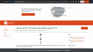 
                            1. graphics - ubuntu 16.04 LTS Login Loop & Black screen TTY - Ask Ubuntu