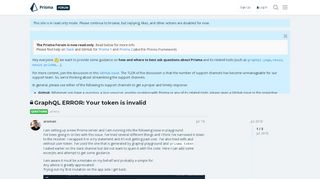 
                            1. GraphQL ERROR: Your token is invalid - Questions - Prisma Forum