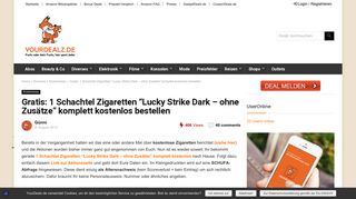 
                            5. Gratis: 1 Schachtel Zigaretten “Lucky Strike Dark – ohne Zusätze ...