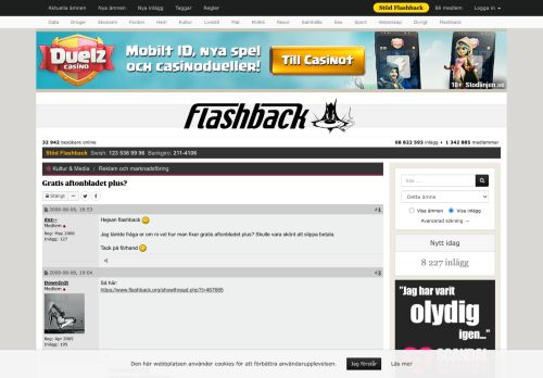 
                            3. Gratis aftonbladet plus? - Flashback Forum