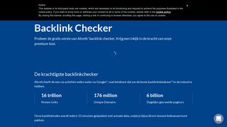 
                            3. Gratis backlinkchecker van Ahrefs: check backlinks voor iedere website