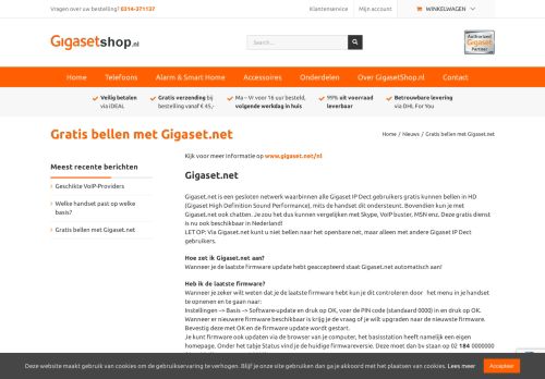 
                            4. Gratis bellen met Gigaset.net - Gigasetshop.nl
