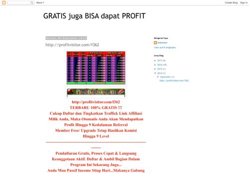 
                            4. GRATIS juga BISA dapat PROFIT : http://profitvisitor.com/f362