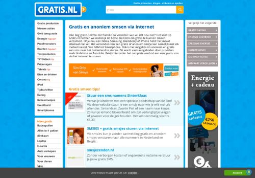 
                            1. Gratis sms versturen via internet - Gratis.nl