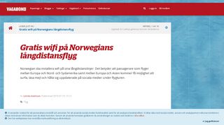 
                            7. Gratis wifi på Norwegians långdistansflyg – Vagabond