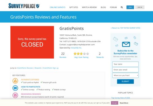 
                            3. GratisPoints Ranking and Reviews - SurveyPolice