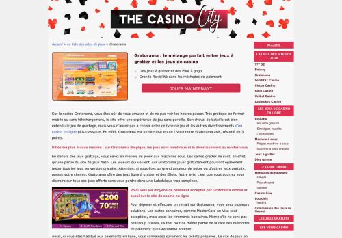 
                            7. Gratorama | Bonus 200€ | Avis en 3 points sur ce TOP casino belge