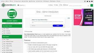 
                            5. Grav Admin Introduction - TutorialsPoint