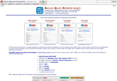 
                            8. GRC's | SQRL Secure Quick Reliable Login - Gibson Research