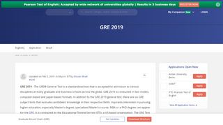 
                            5. GRE 2019 (GRE General Test) - Fee, Dates, Syllabus, Pattern, Result