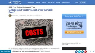 
                            6. GRE Exam Fee: How Much Does the GRE Cost? • PrepScholar GRE