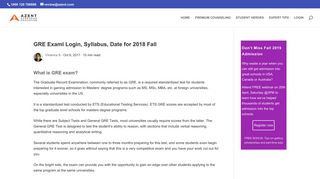 
                            5. GRE Exam, Login, Syllabus, Date 2018 | Admission Table – Your ...