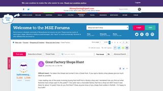 
                            5. Great Factory Shops Hunt - MoneySavingExpert.com Forums