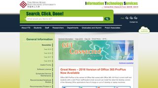 
                            13. Great News – 2016 Version of Office 365 ProPlus Now Available - PolyU
