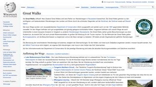 
                            6. Great Walks – Wikipedia