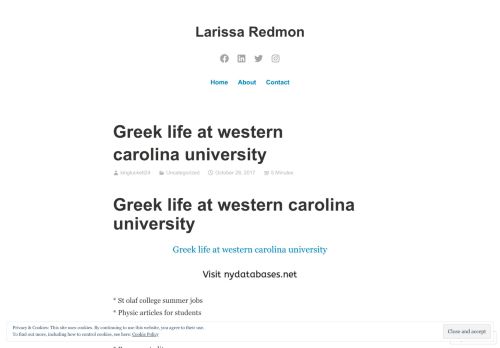 
                            11. Greek life at western carolina university – Larissa Redmon