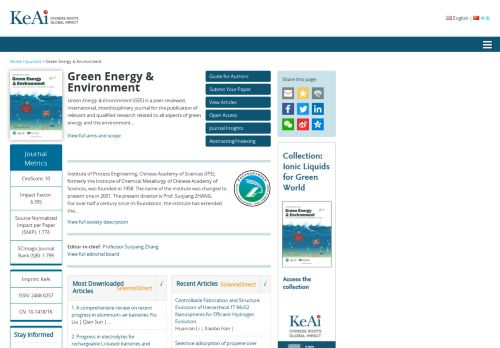 
                            11. Green Energy & Environment - Journal - KeAi