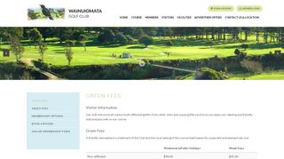 
                            8. Green fees - Wainuiomata Golf Club