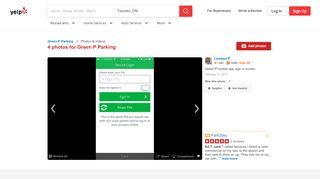 
                            6. Green P mobile app sign in screen - Yelp