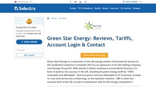 
                            11. Green Star Energy: Reviews, Tariffs, Account Login & Contact | Selectra