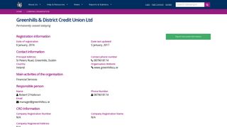 
                            8. Greenhills & District Credit Union Ltd - Lobbying.ie