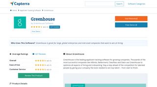 
                            9. Greenhouse Reviews and Pricing - 2019 - Capterra