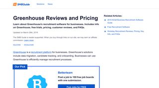 
                            10. Greenhouse - Reviews, Pricing, Company Info, and FAQs - Betterteam