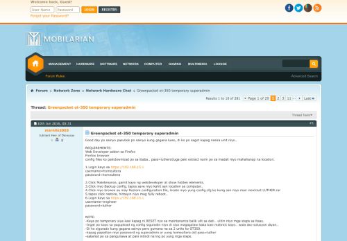 
                            10. Greenpacket ot-350 temporary superadmin - Page 2 - Mobilarian Forum