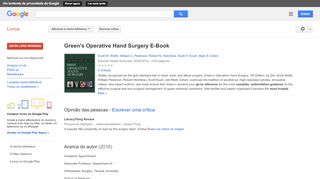
                            11. Green's Operative Hand Surgery E-Book - Resultado da pesquisa de livros do Google