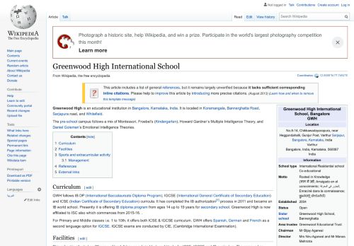 
                            5. Greenwood High International School - Wikipedia