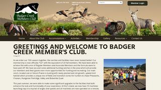 
                            10. Greetings and Welcome to Badger Creek Member's Club.