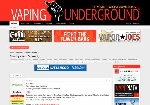 
                            13. Greetings from Focalecig | Vaping Underground Forums - An Ecig and ...