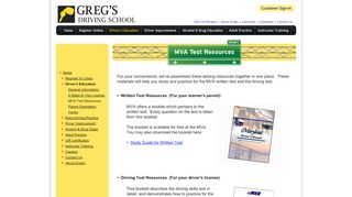 
                            9. Greg's Driving School - MVA Test Resources