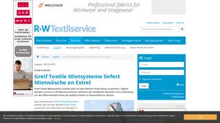
                            10. Greif Textile Mietsysteme liefert Mietwäsche an Estrel - R+WTextilservice