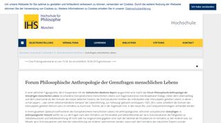 
                            6. Grenzfragen menschlichen Lebens — Hochschule für Philosophie ...